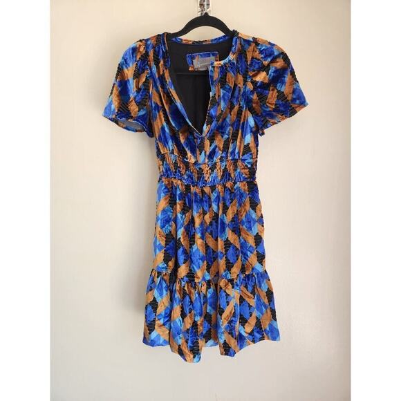 NWT Anthropologie The Somerset Mini Dress Velvet Edition Size XXS Blue 9B409 - Picture 2 of 10
